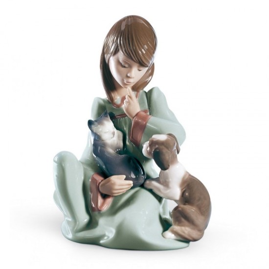 Figura de porcelana de Lladró Gatito en el regazo