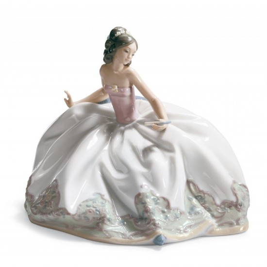 Figura de porcelana de Lladró Sentada en la fiesta