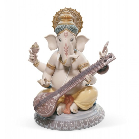 Figura de porcelana de Lladró Ganesha con veena