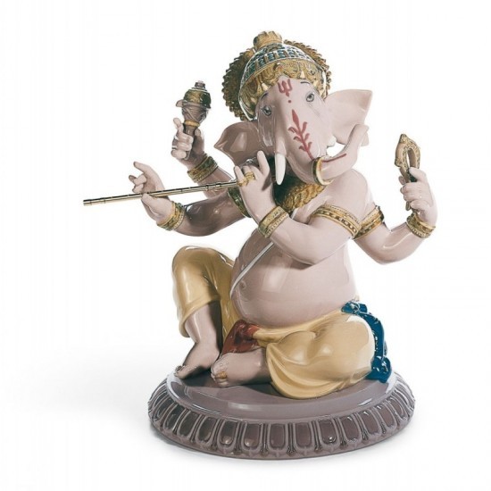 Figura de porcelana Lladró Ganesha con bansuri