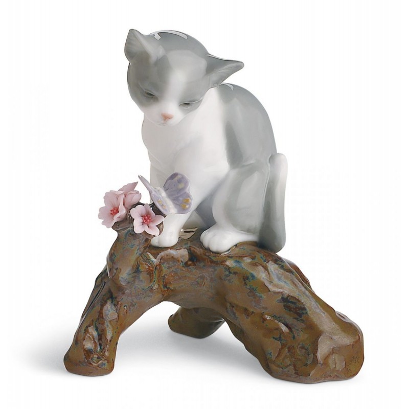 Figura de porcelana de Lladró Estación florida - gato