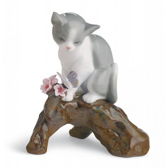 Figura de porcelana de Lladró Estación florida - gato
