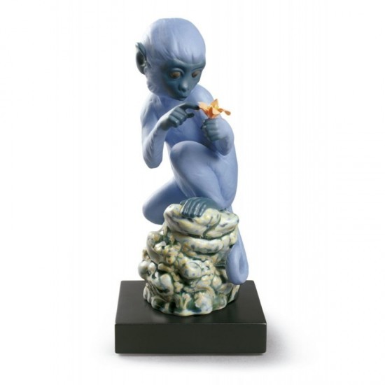 Figura de porcelana de Lladró El Mono (azul)