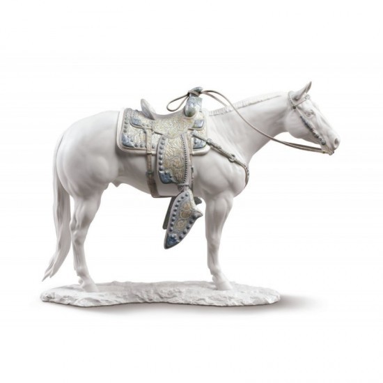Figura de porcelana de Lladró Quarter Horse blanco