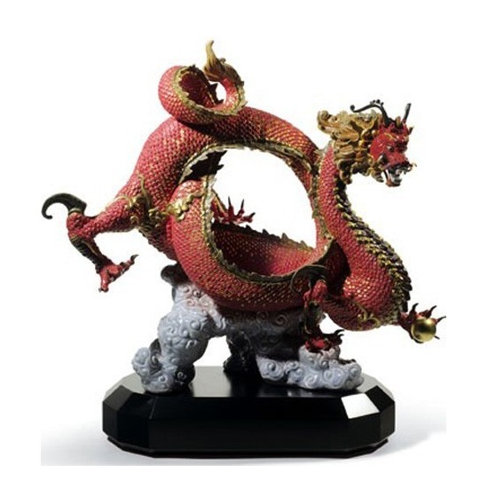 Figura de porcelana Lladró Dragón Auspicioso (Rojo)