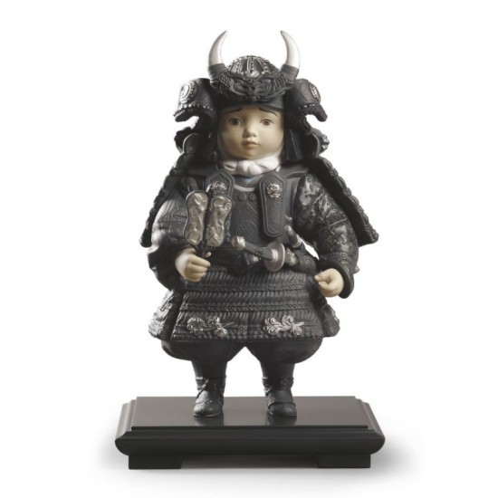 Figura de porcelana Lladró Niño Samurai (plata)