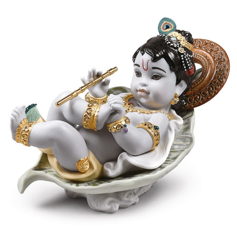 Figura de porcelana Lladró Krishna on leaf