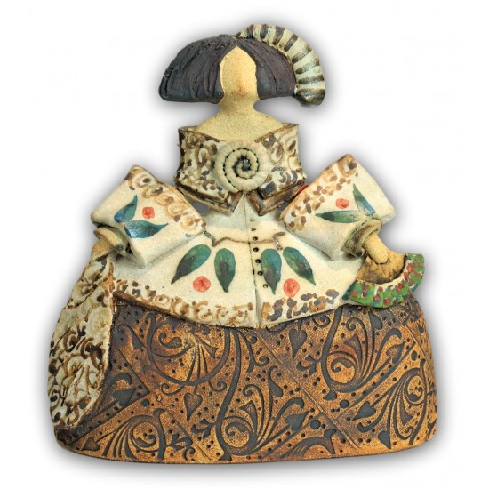 Menina de cerámica de Rosa Luis Elordui M-9 Vestido Bronce