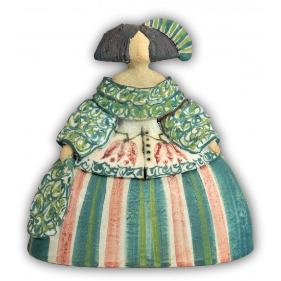 Menina de cerámica de Rosa Elordui M-11 Vestido Verde