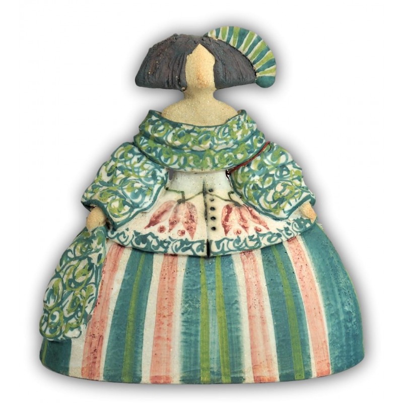 Rosa Elordui Ceramic Menina M-11 Green Dress