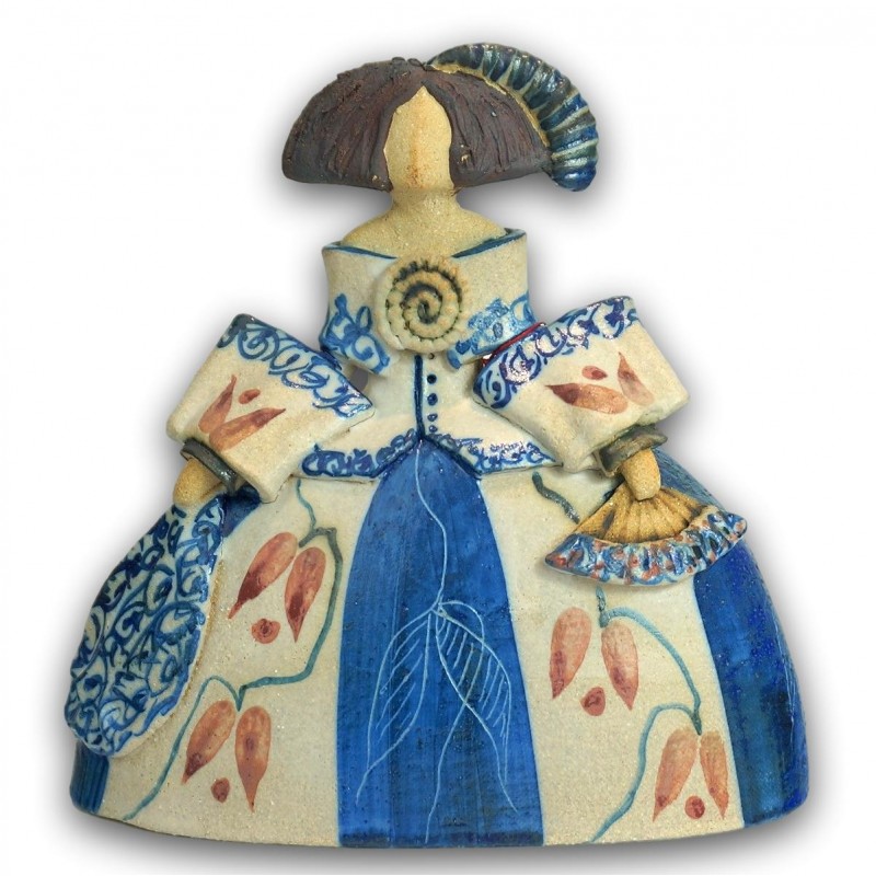 Rosa Elordui Ceramic Menina M-11 Blue Dress