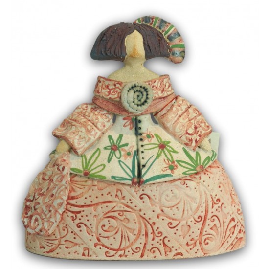 Menina de cerámica de Rosa Luis Elordui M-11 Vestido Rosa