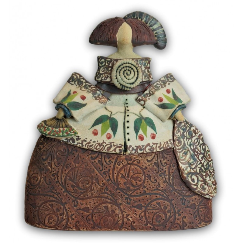Ceramic Menina by Rosa Luis Elordui M-18 Bronze Dress