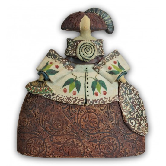 Menina de cerámica de Rosa Luis Elordui M-18 Vestido Bronce