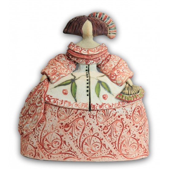 Ceramic Menina by Rosa Luis Elordui model M-18 Pink Dress