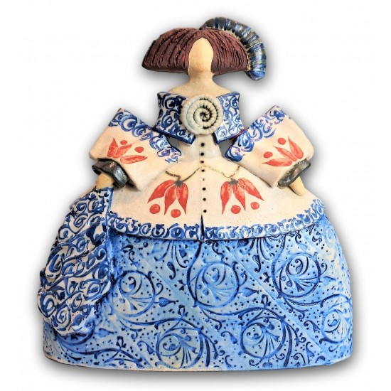 Céramique Menina de Rosa Luis Elordui modèle M-18 Robe Bleue