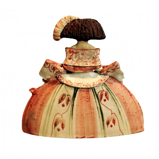 Ceramic figure of Rosa Elordui Menina M-8 Red Dress_back side view