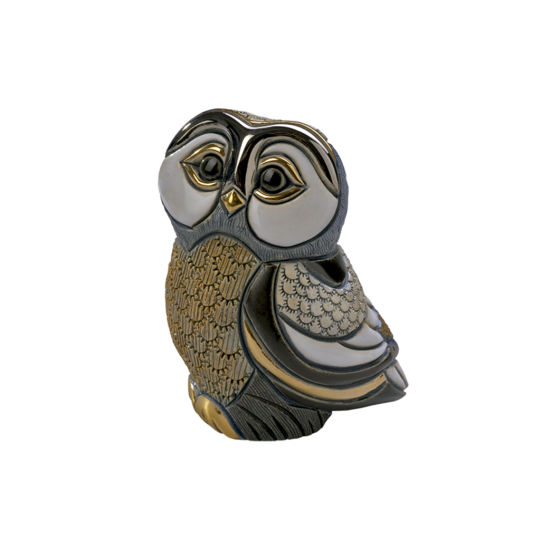 Figura de cerámica de polluelo de búho Tawny