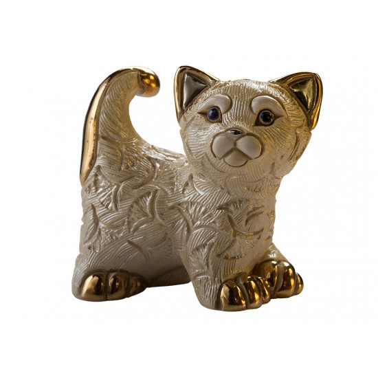 Figura de cerámica de un gato pequeño