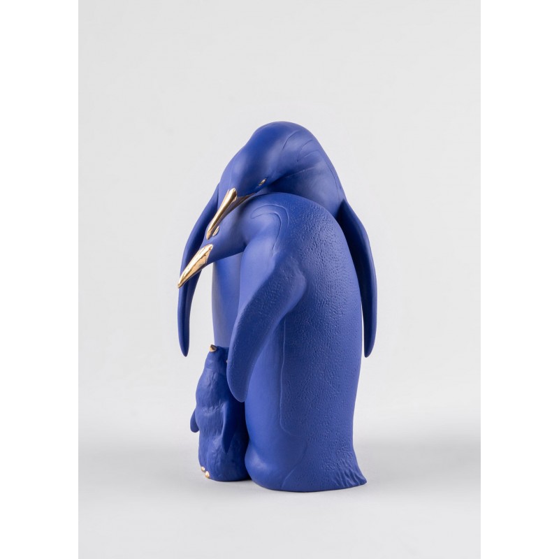Lladró porcelain figurine Family of penguins (blue-gold)_profile
