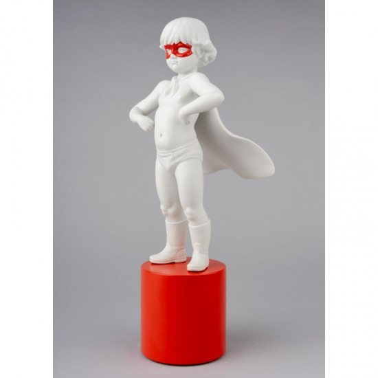 Lladró porcelain figurine Boy hero to the rescue_left profile