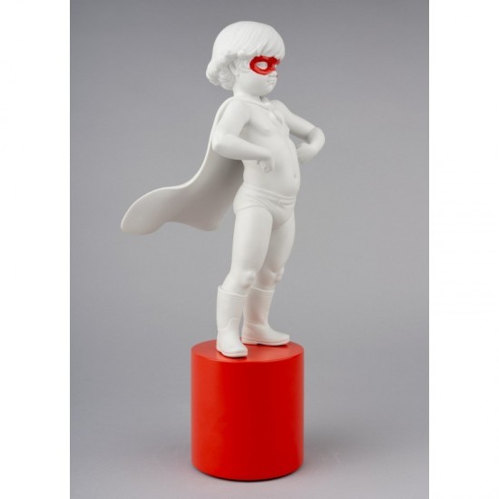 Lladró porcelain figurine Boy hero to the rescue_right profile