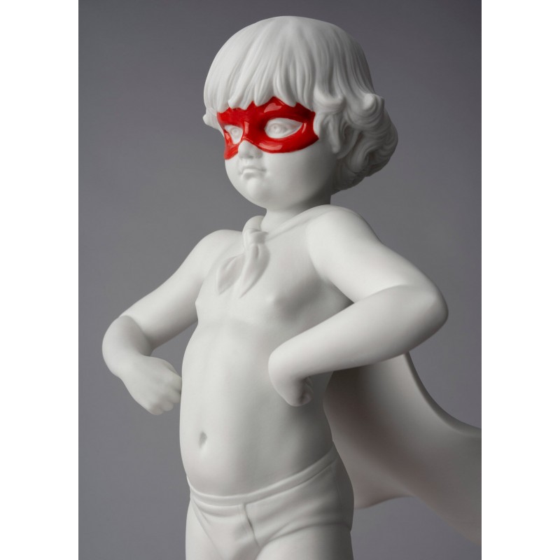 Lladró porcelain figurine Boy hero to the rescue_detail