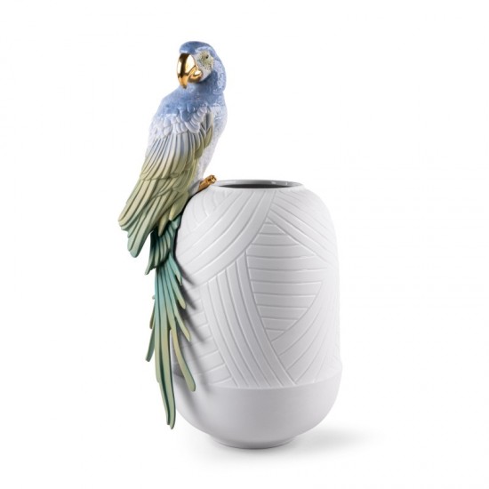 Lladró Macaw porcelain vase