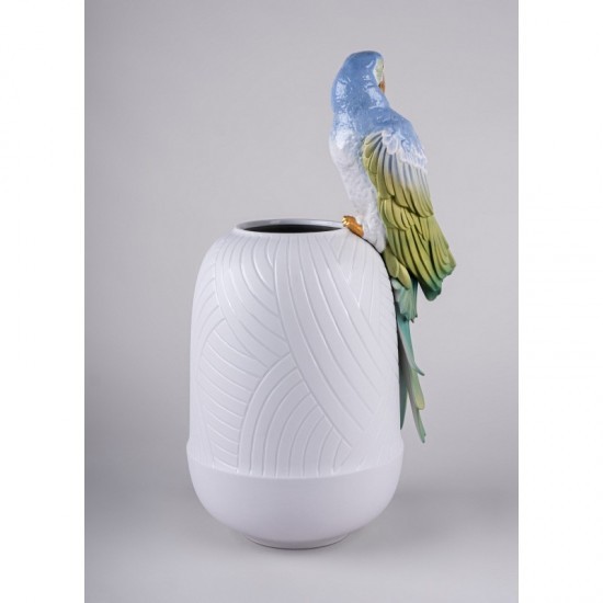 Lladró Macaw porcelain vase_back view