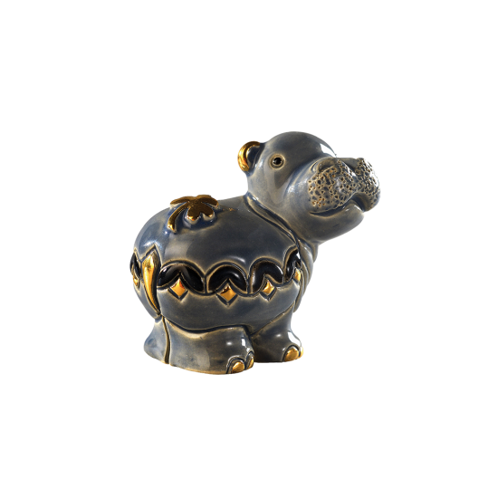 Hipopótamo de cerámica hecho a mano