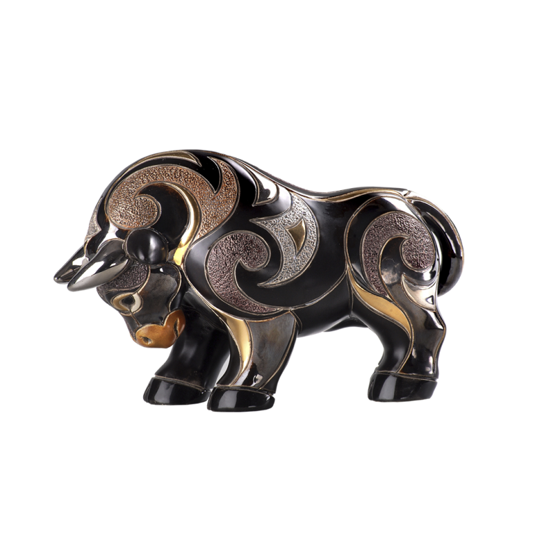 Ceramic black bull. Ceramic Animals De Rosa