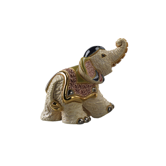 Bébé éléphant blanc en céramique. Céramique Animaux De Rosa