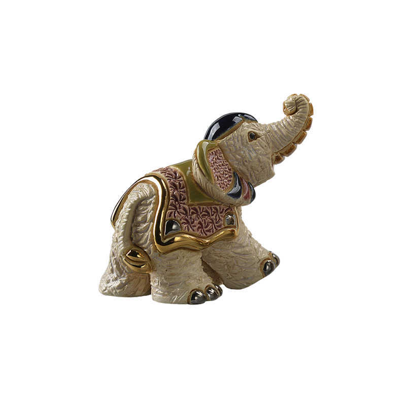 Ceramic baby white elephant. Ceramic Animals De Rosa