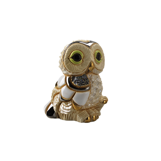 Winter owl chick. Ceramic Animals De Rosa
