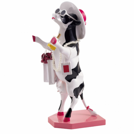 Alphadite Goddess of Shopping vaca de CowParade_pintada a mano