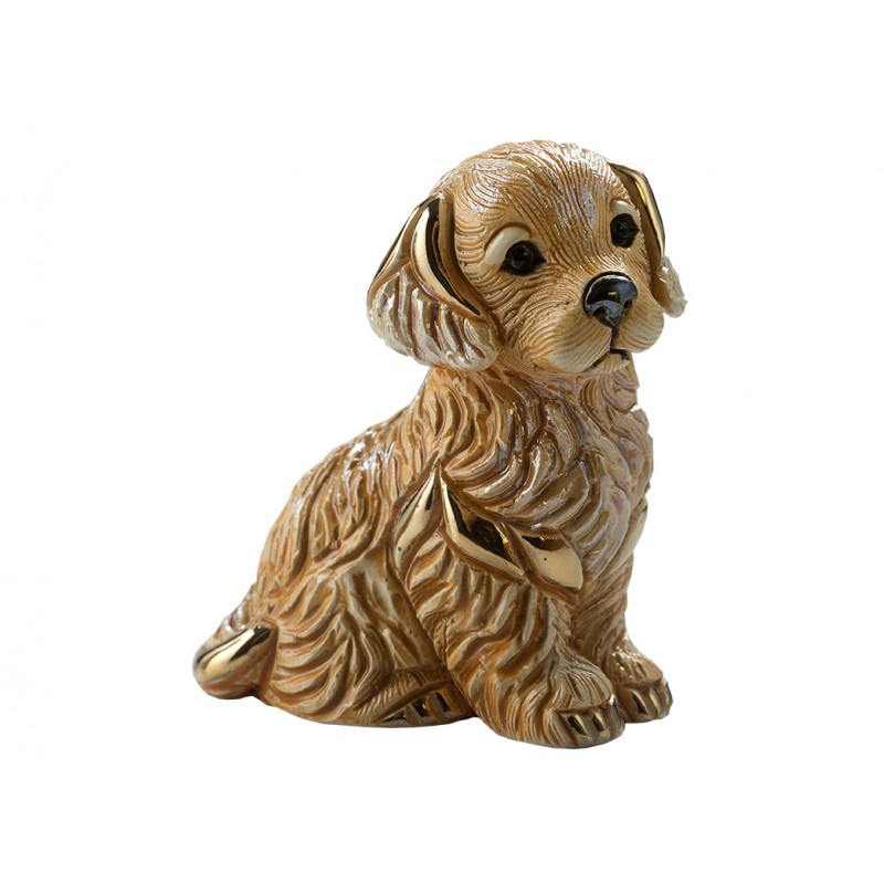 Ceramic sculpture of Golden retriever puppy