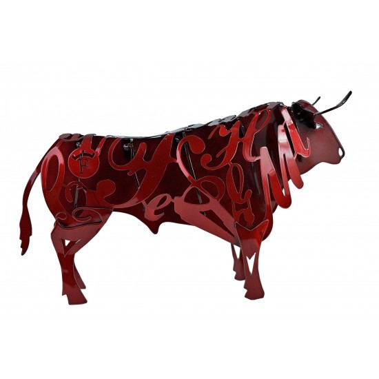 Escultura de metal Toro Forjasport Rojo