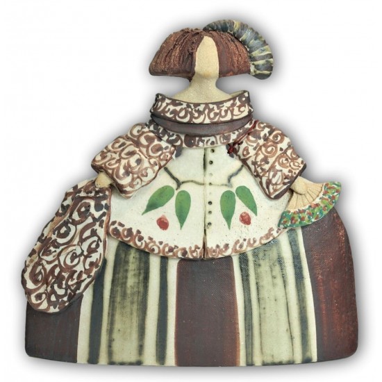Ceramic Menina by Rosa Luis Elordui M-9 Brown Dress