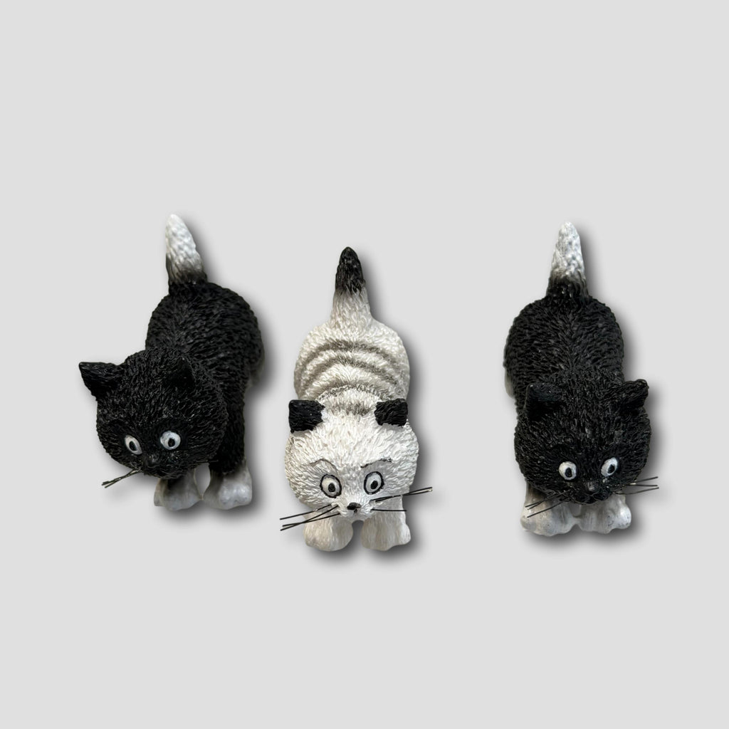 TRIO DE GATOS NEGRO Y BLANCO #DUB 28