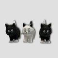 TRIO DE GATOS NEGRO Y BLANCO #DUB 28