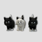 TRIO DE GATOS NEGRO Y BLANCO #DUB 28