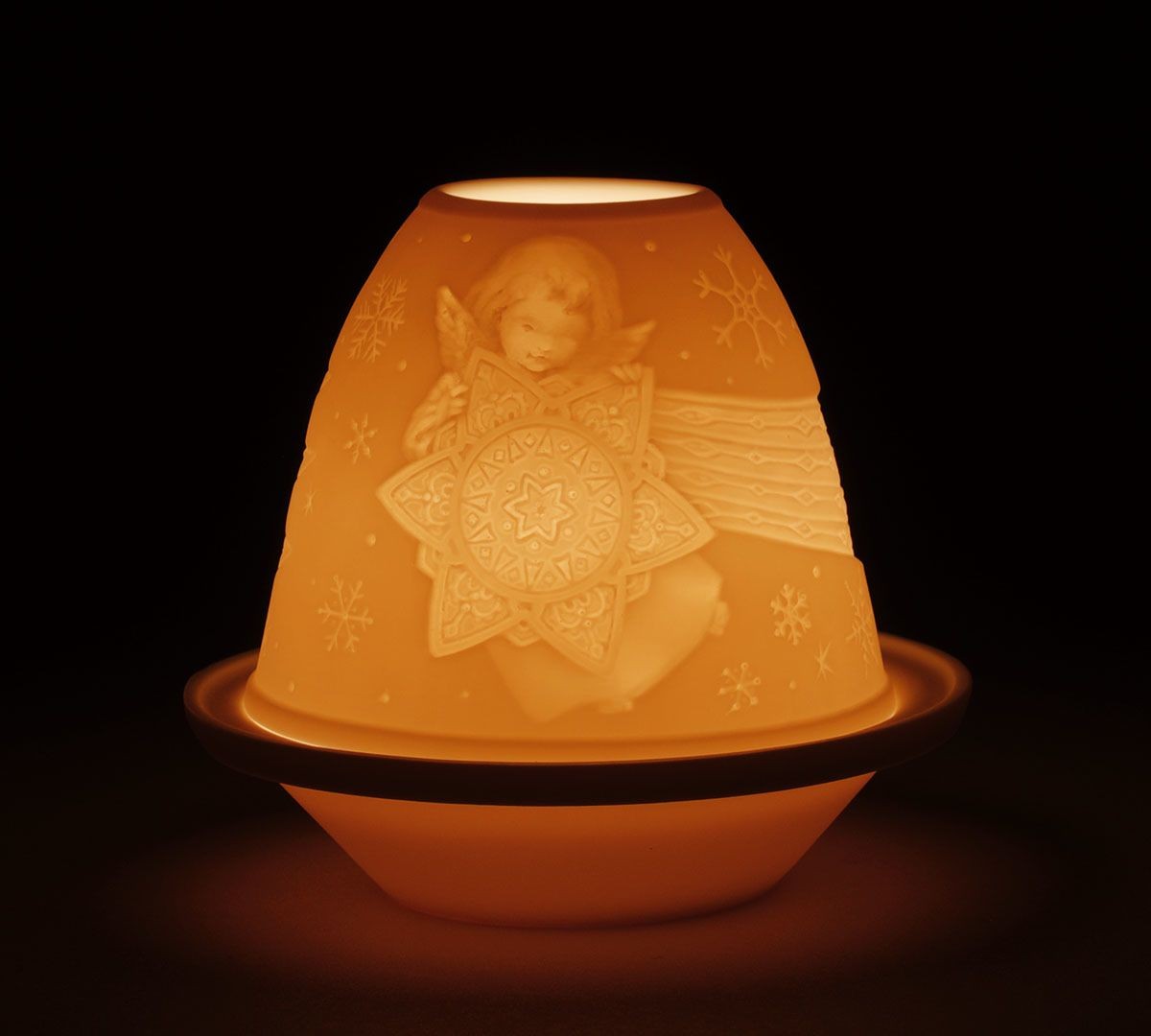 Litofan�a �ngel con estrella con plato