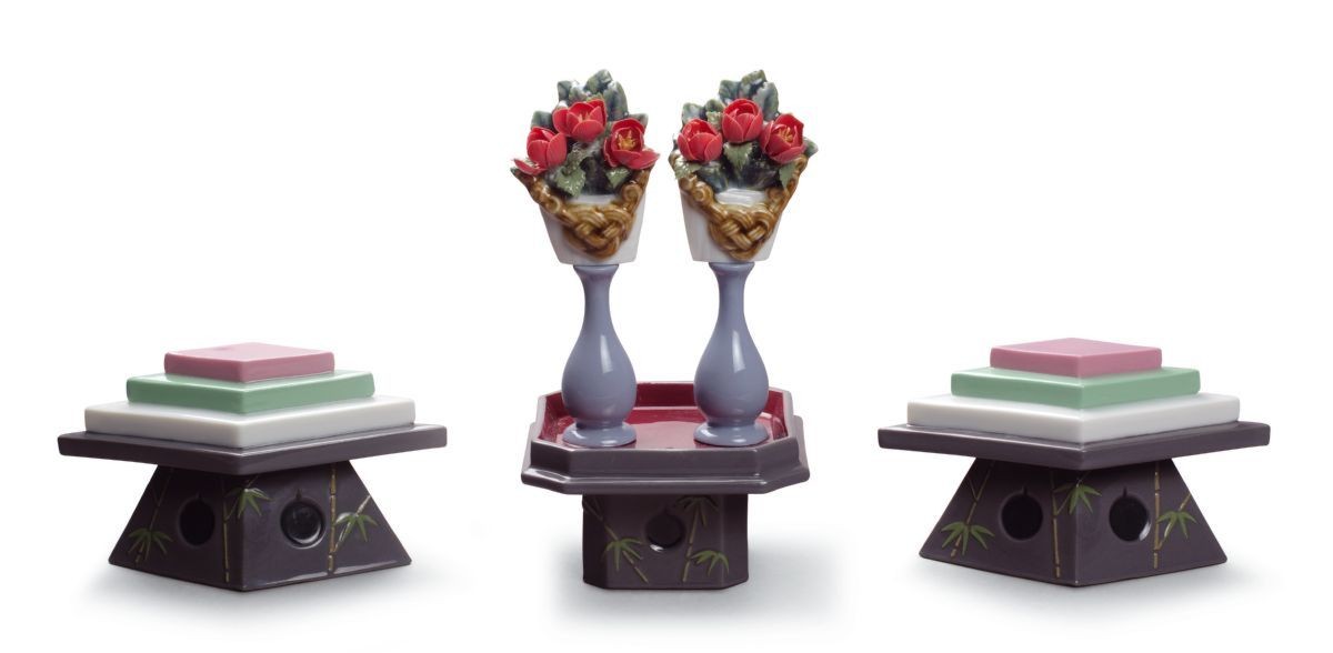 Mesas para dulces y flores de melocot�n