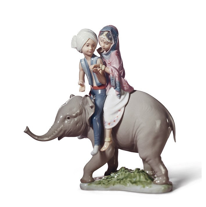 Niños Hind�es Sobre Elefante