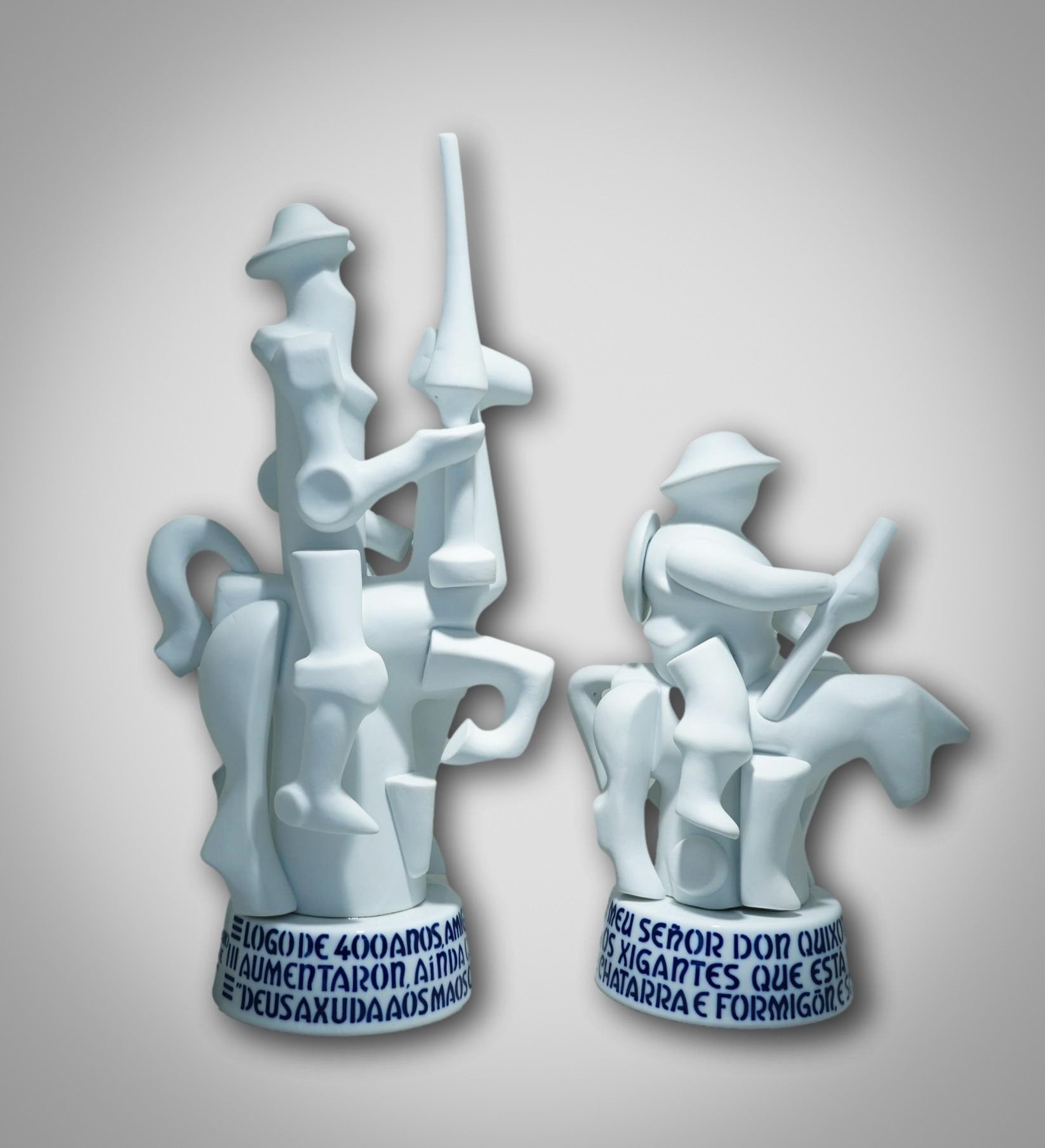 Quijote y Sancho cubista Blanco Biscuit